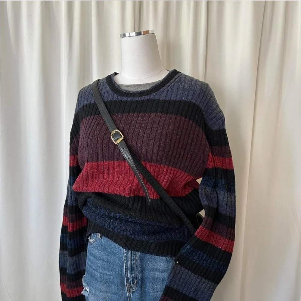 2000s Vintage DKNY Striped Wool Blend Sweater. - Picture 7 of 9